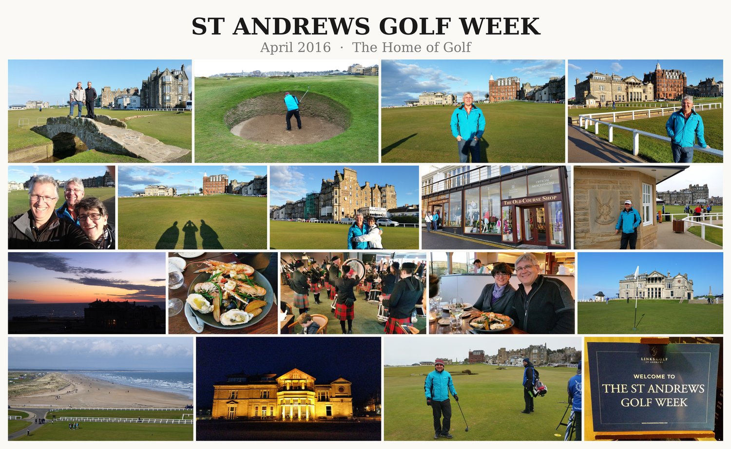 Fotocollage St Andrews Golf Week 2016